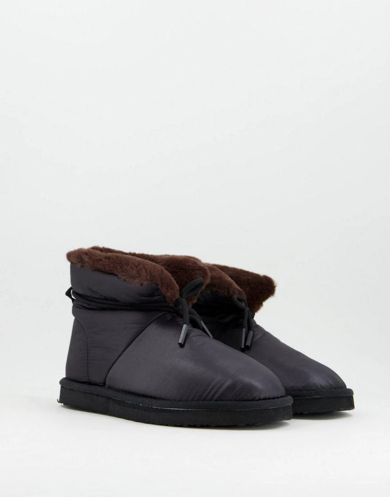 商品ASOS|ASOS DESIGN Zeke puffer slippers booties in black,价格¥96,第1张图片