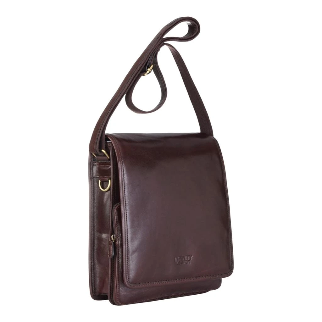 商品Infinity Leather|Leather Vintage Brown Messenger Shoulder Crossbody Travel Business Bag - Ranger,价格¥1056,第3张图片详细描述