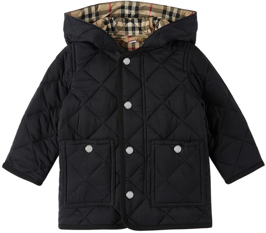 商品Burberry|黑色绗缝婴儿夹克,价格¥4443,第1张图片