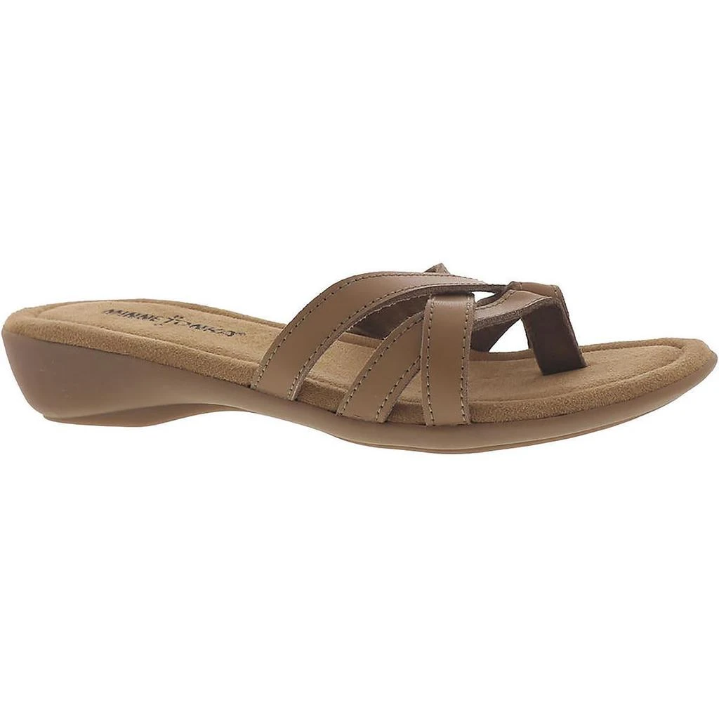 商品Minnetonka|Minnetonka Womens Sunny Leather Flip Flop Thong Sandals,价格¥89,第3张图片详细描述