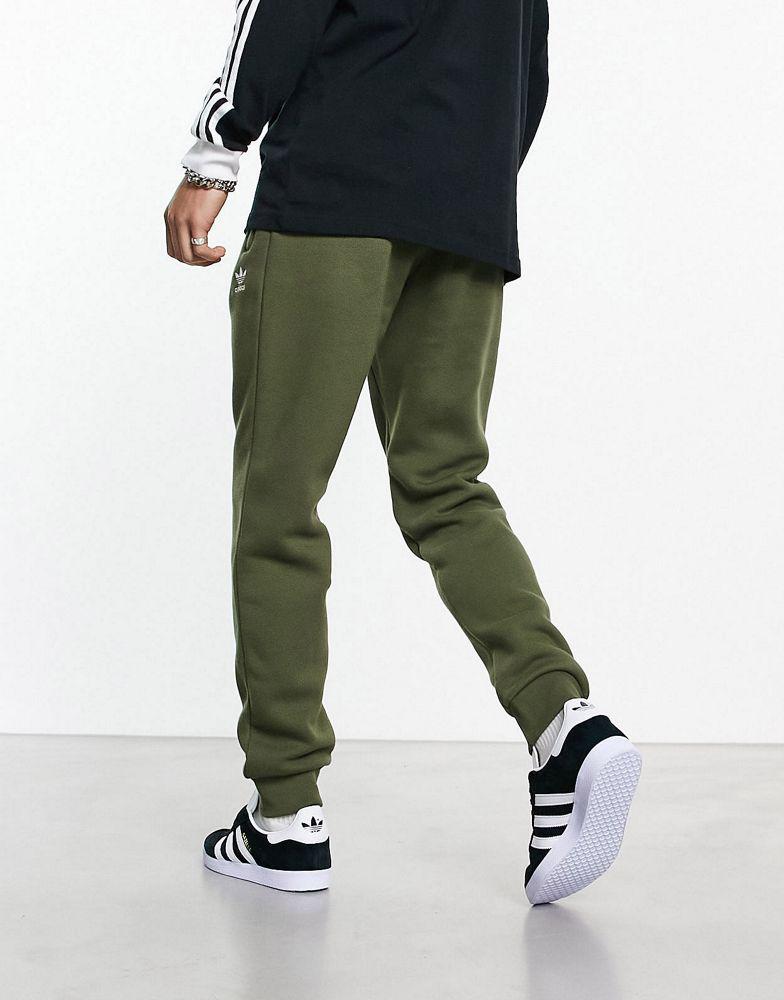adidas Originals Trefoil Essentials logo joggers in olive商品第4张图片规格展示
