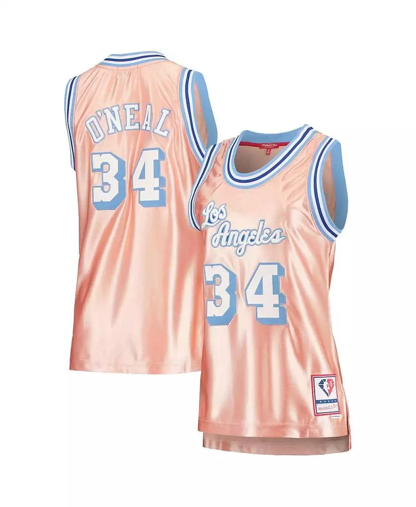 商品Mitchell & Ness|Women's Shaquille O'Neal Pink Los Angeles Lakers 75th Anniversary Rose Gold 1996 Swingman Jersey,价格¥1039,第1张图片