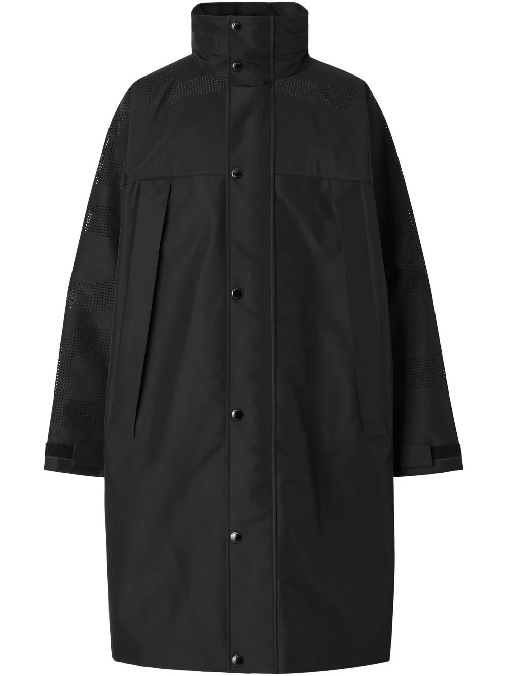商品[国内直发] Burberry|BURBERRY 男士黑色科技面料饰有叠风帽和隐藏式按扣和拉链外套 8051024,价格¥12198,第1张图片