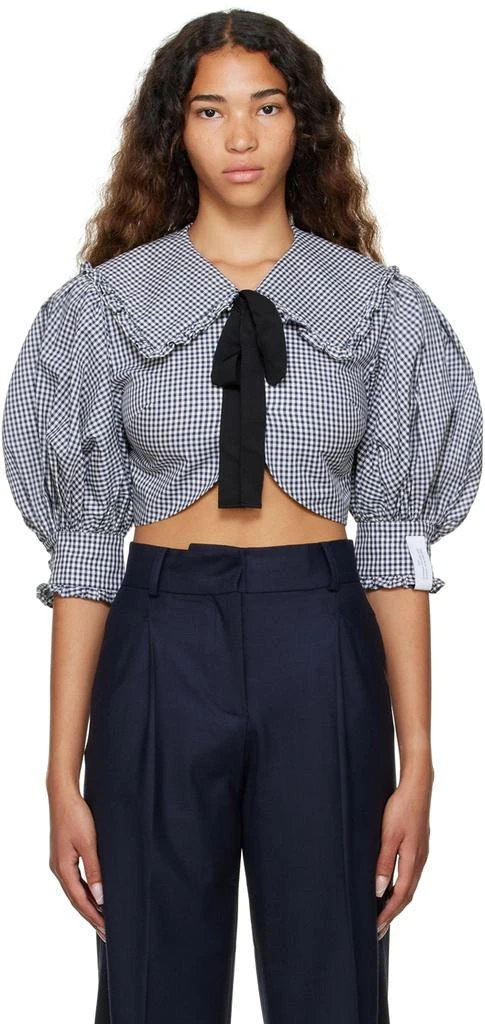 商品Rokh|Black Gingham Blouse,价格¥1244,第1张图片