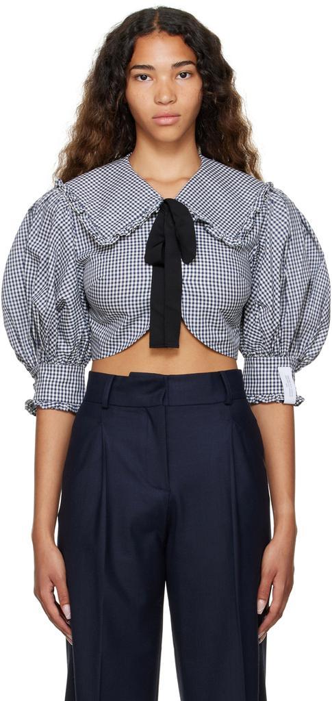 商品Rokh|Black Gingham Blouse,价格¥3632,第1张图片