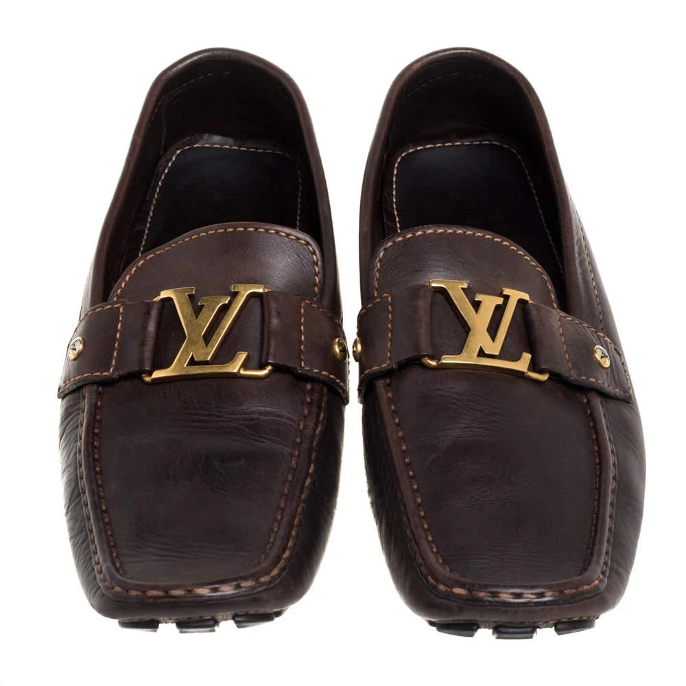 商品[二手商品] Louis Vuitton|Louis Vuitton Brown Leather Monte Carlo Loafers Size 44,价格¥3437,第3张图片详细描述