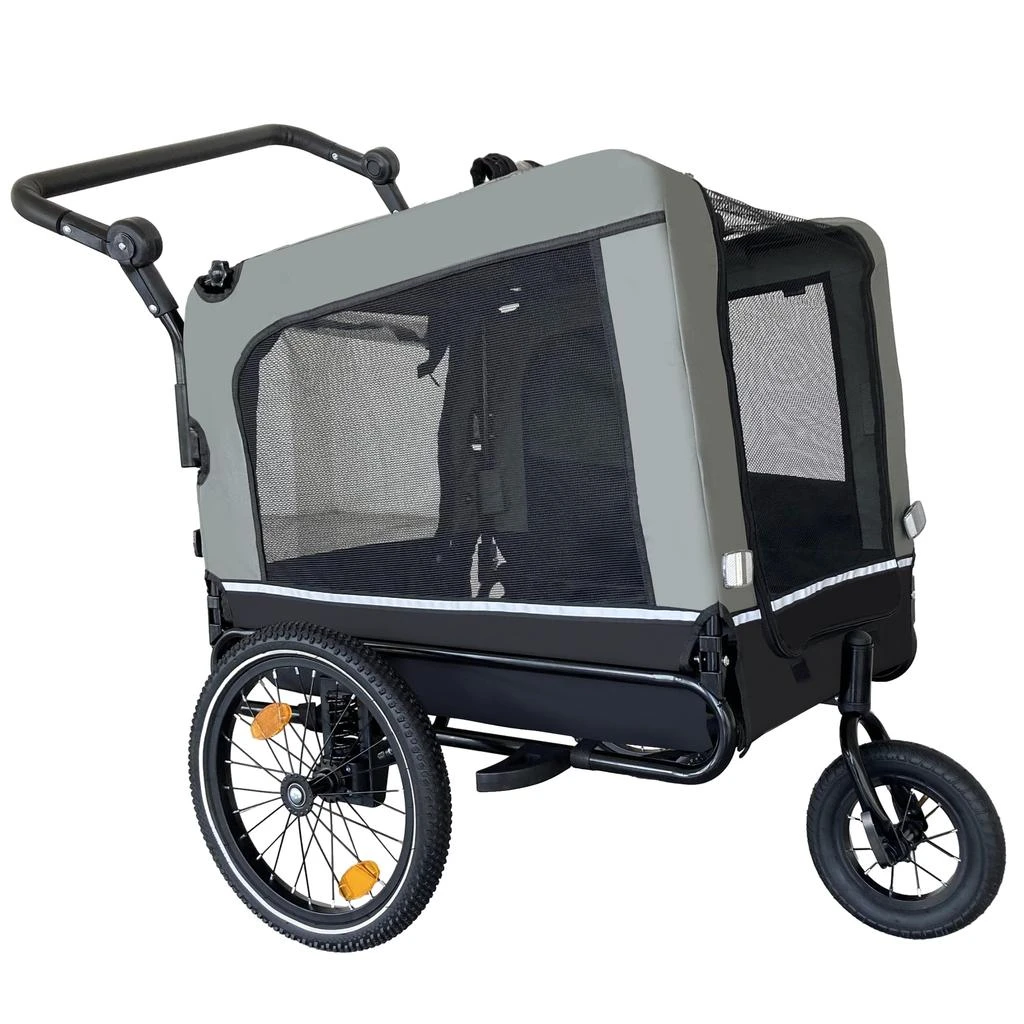 商品Streamdale Furniture|Streamdale Outdoor Heavy Duty Foldable Utility Pet Stroller Dog Carriers Bicycle Trailer,价格¥1795,第1张图片