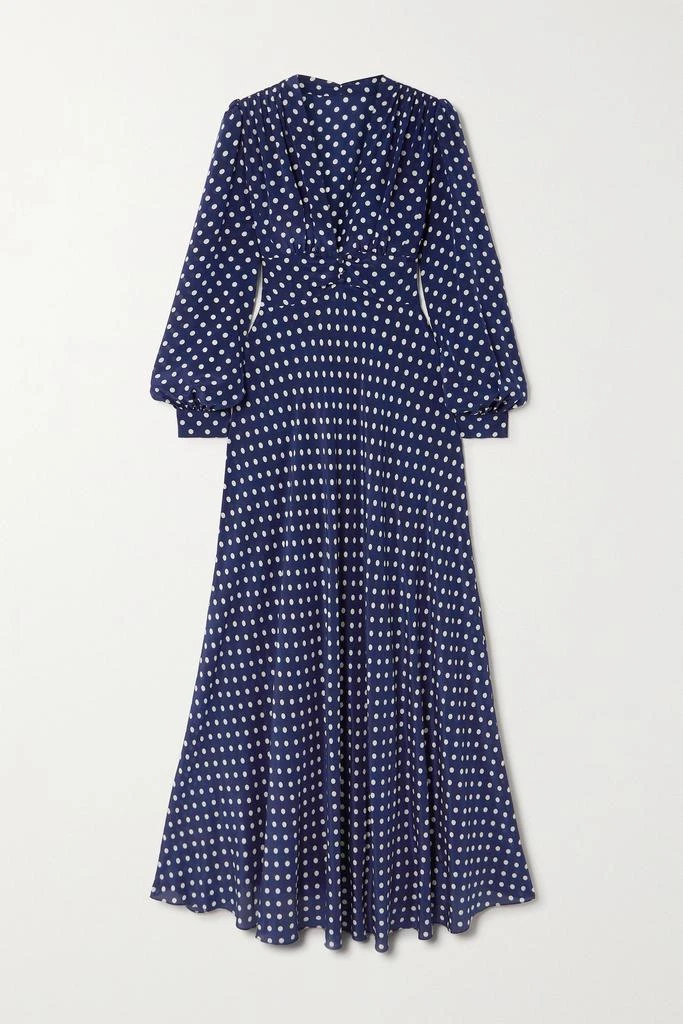商品Rixo|Emory 波点真丝超长连衣裙,价格¥5675,第1张图片
