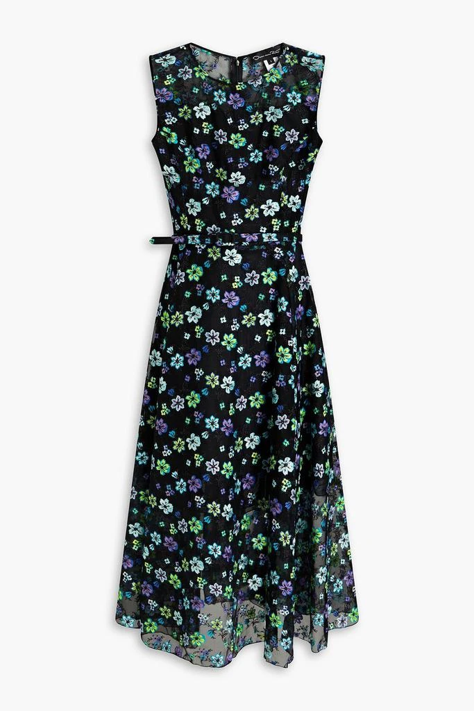 商品Oscar de la Renta|Belted embroidered organza midi dress,价格¥15709,第1张图片