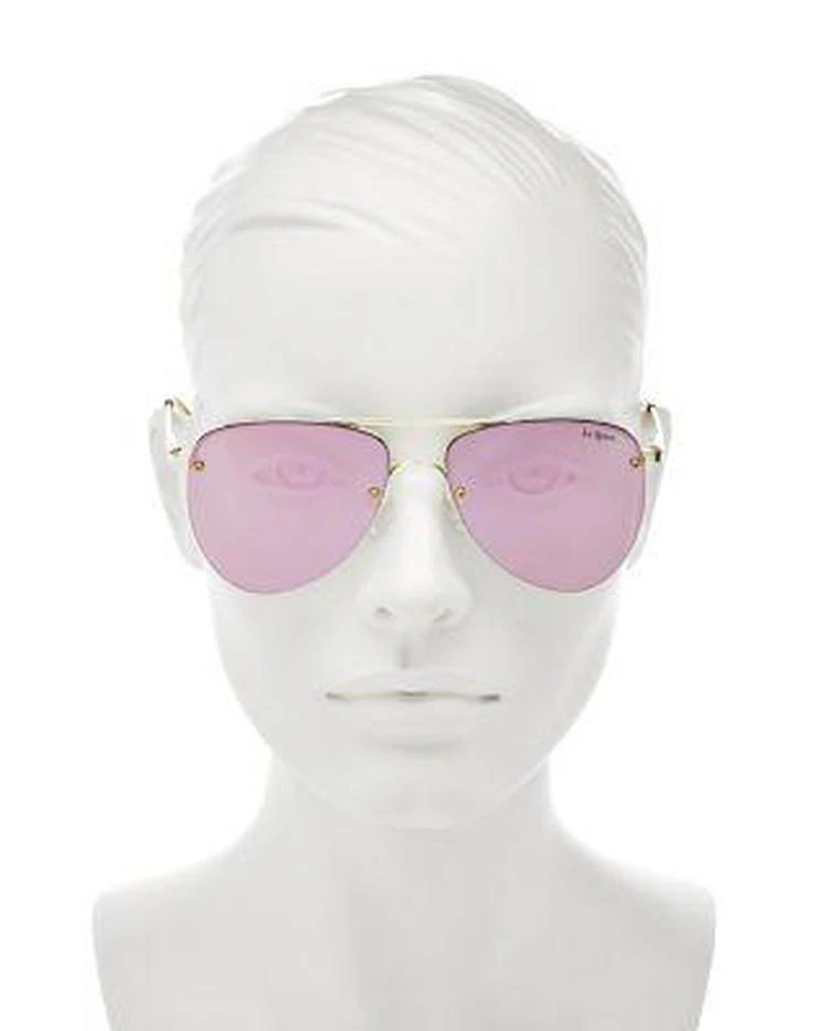 商品Le Specs|Women's The Prince Mirrored Rimless Brow Bar Aviator Sunglasses, 57mm,价格¥666,第2张图片详细描述