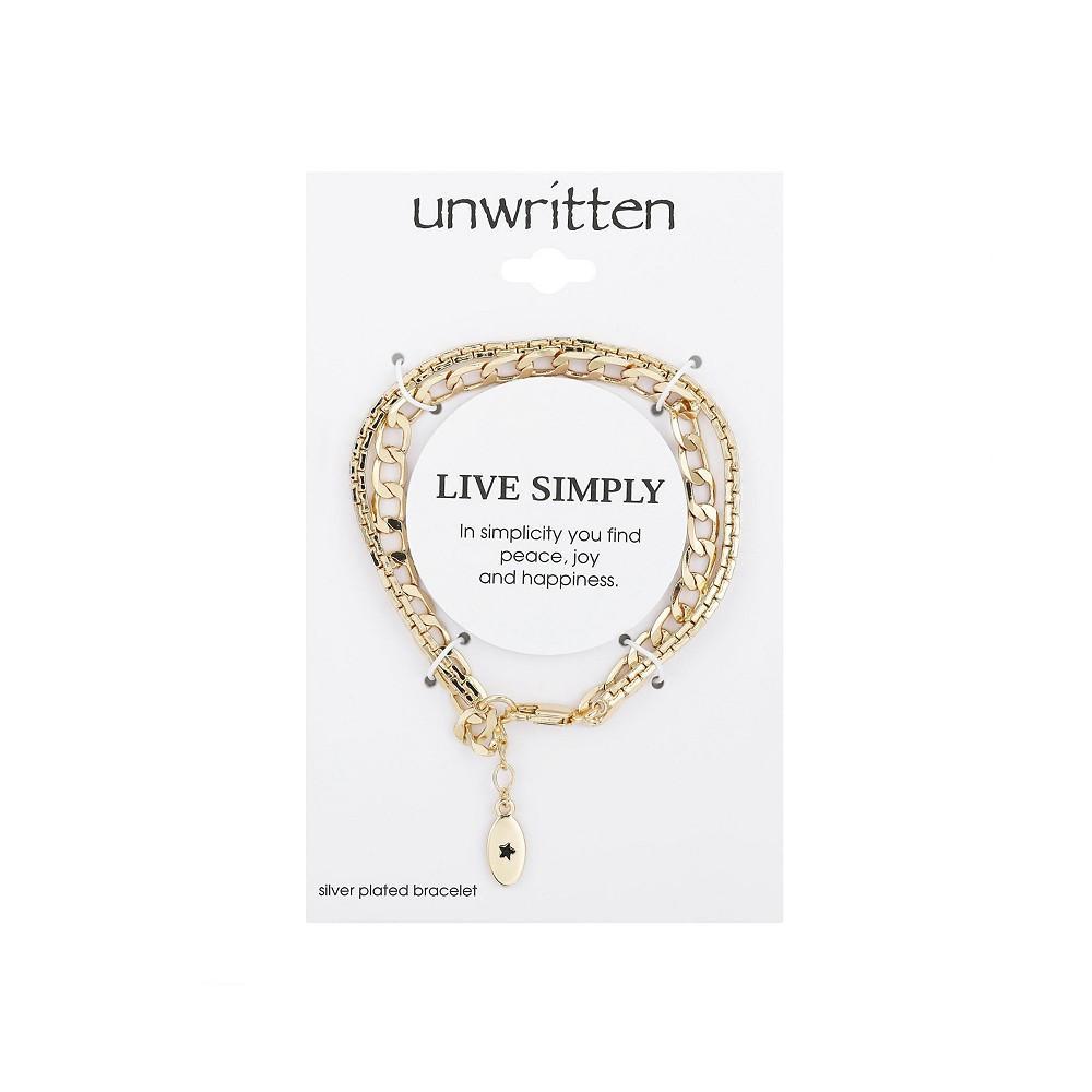 商品Unwritten|Silver Plated or Gold Flash Plated Double Strand Bracelet,价格¥91-¥104,第4张图片详细描述