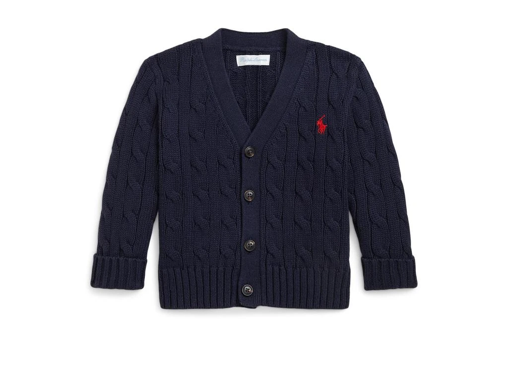 商品Ralph Lauren|Cable-Knit Cotton V-Neck Cardigan (Infant),价格¥394,第1张图片