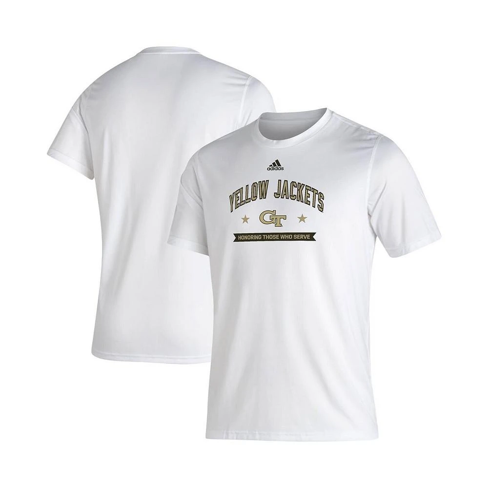 商品Adidas|Men's White Georgia Tech Yellow Jackets Military-Inspired Appreciation Salute To Service Creator T-shirt,价格¥256,第1张图片