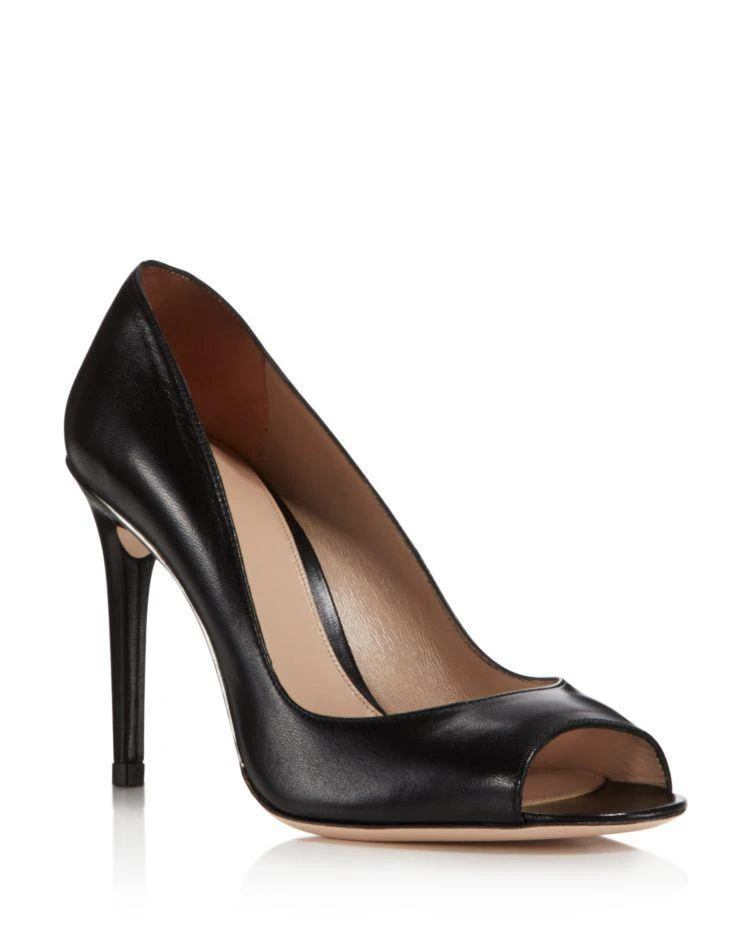 商品Stuart Weitzman|Women's Dream Halo Leather Peep Toe Pumps,价格¥1336,第1张图片