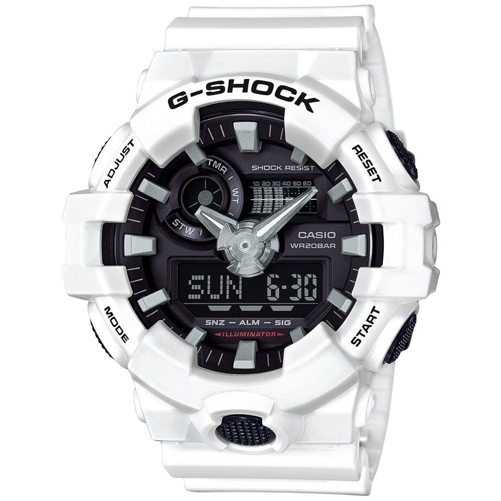 商品G-Shock|黑色表盘白表带男士腕表, 54mm,价格¥737,第1张图片