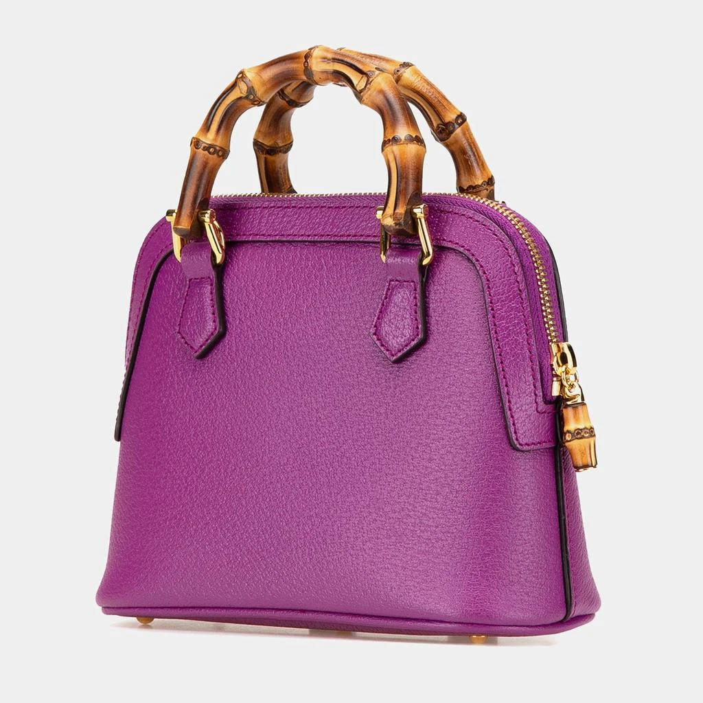 商品[二手商品] Gucci|Gucci Purple Mini Dollar Calfskin Bamboo Diana Dome Satchel,价格¥20784,第2张图片详细描述