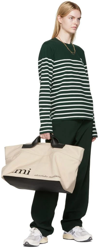 商品AMI|SSENSE Exclusive Green & White Stripe Long Sleeve T-Shirt,价格¥504,第4张图片详细描述