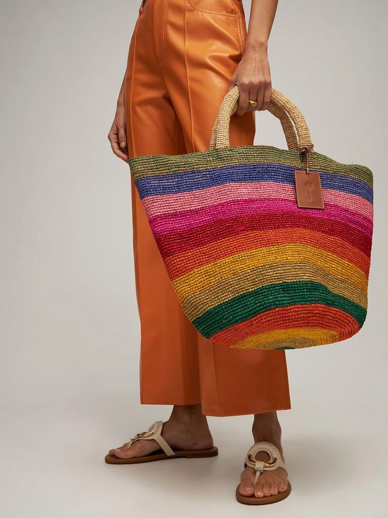 商品MANEBÍ|Summer Rainbow Raffia Tote Bag,价格¥2395,第2张图片详细描述