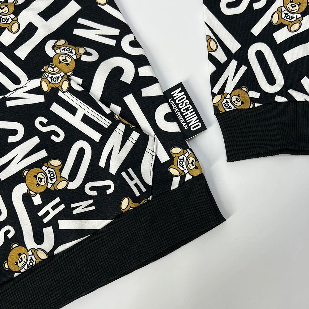 MOSCHINO 女士黑色棉质连帽卫衣 ZT1719-9005-1555 商品