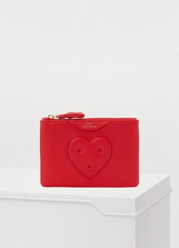 商品Anya Hindmarch|Zipped leather heart clutch,价格¥592,第1张图片