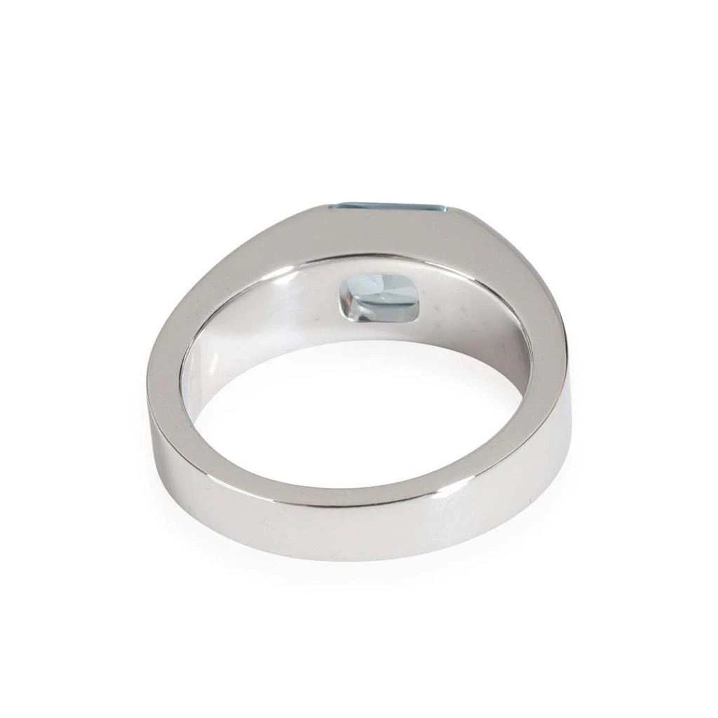 商品[二手商品] Cartier|Cartier 18k White Gold Aquamarine Tank Ring Size EU 50,价格¥13263,第4张图片详细描述