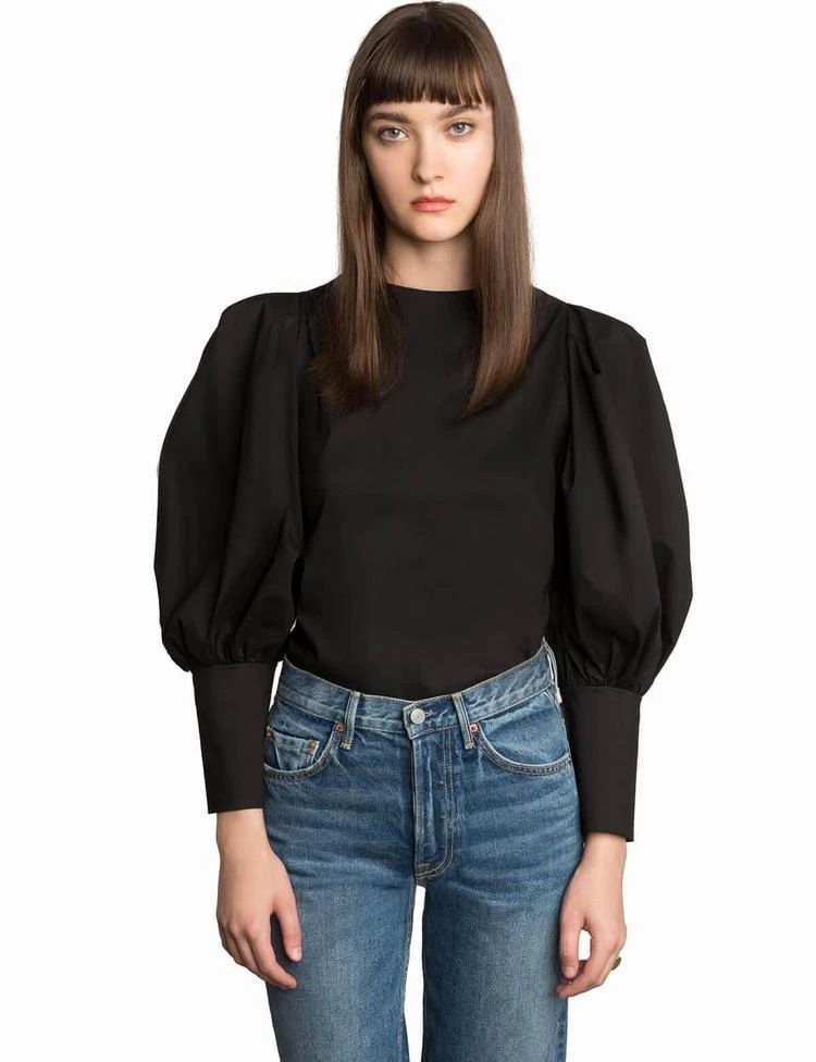 商品Pixie Market|Taylor Black Puffy Sleeve Button Shirt,价格¥820,第1张图片