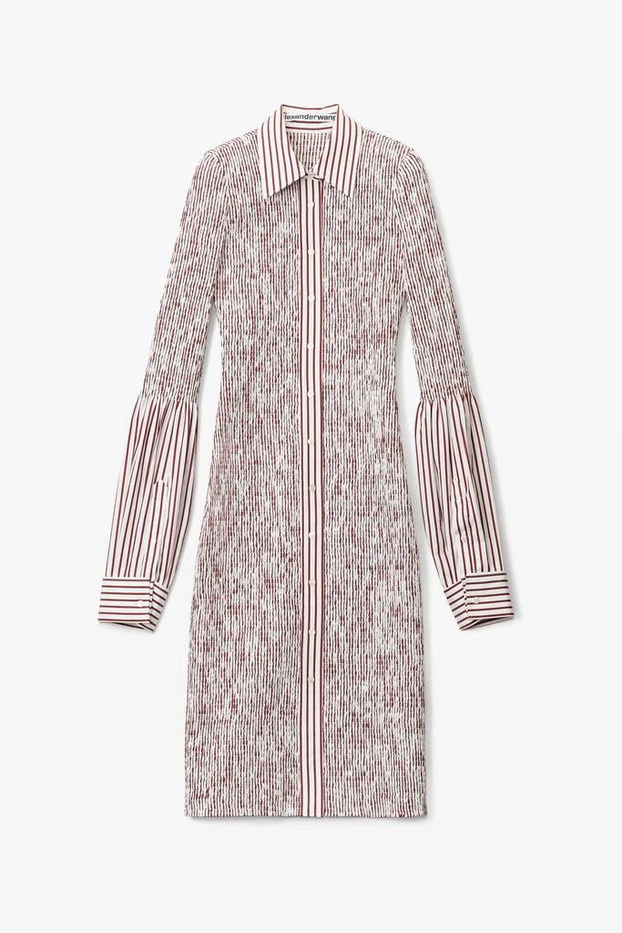 商品Alexander Wang|SMOCKED STRIPED DRESS IN COTTON POPLIN,价格¥6286,第3张图片详细描述