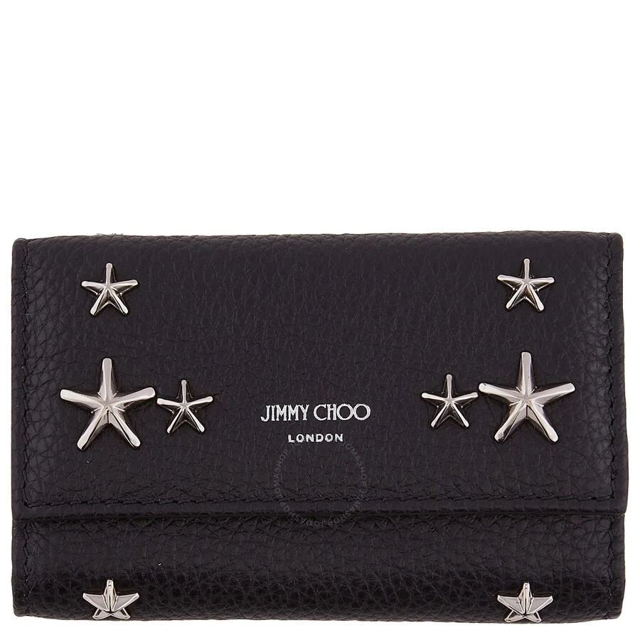 商品Jimmy Choo|Black Leather Neptune Star Embossed Key Case,价格¥449,第1张图片