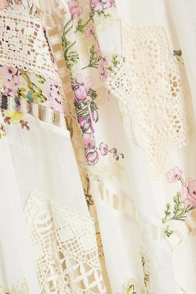 商品Zimmermann|Crocheted lace and floral-print gauze midi dress,价格¥5570,第4张图片详细描述