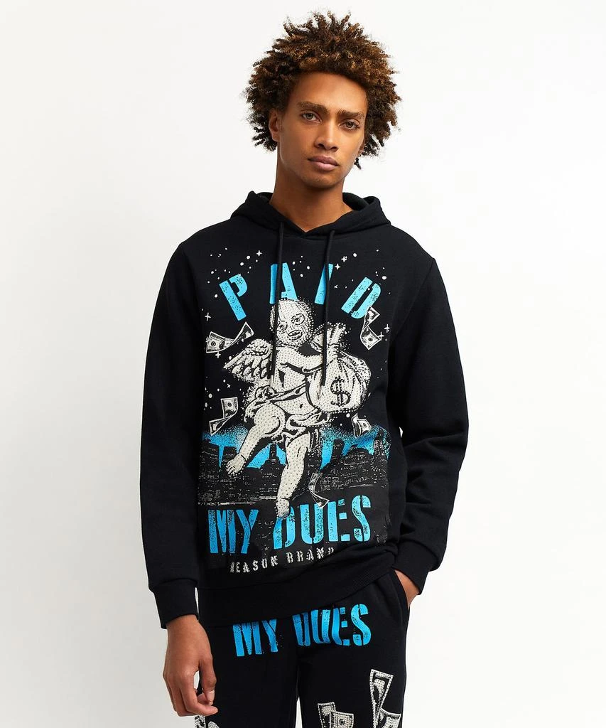 商品Reason Clothing|Paid My Dues Front Print Rhinestone Hoodie,价格¥224,第5张图片详细描述