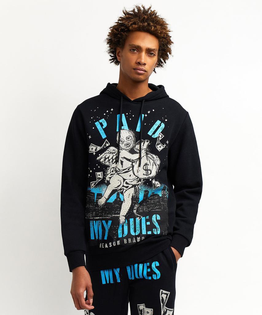 商品Reason Clothing|Paid My Dues Front Print Rhinestone Hoodie,价格¥185,第7张图片详细描述