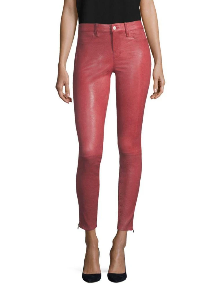 商品J Brand|Mid-Rise Leather Skinny Pants,价格¥3703,第1张图片