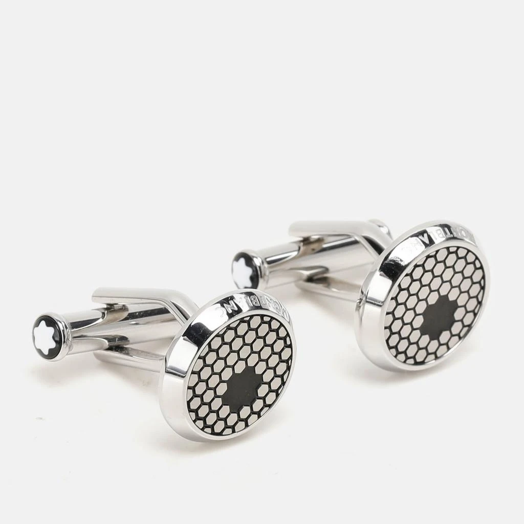 商品[二手商品] MontBlanc|Montblanc Silver Tone Honeycomb Patterned Cufflinks,价格¥1625,第1张图片