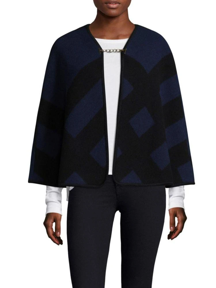 商品Burberry|Traditional Equestrian Check Poncho,价格¥3711,第1张图片