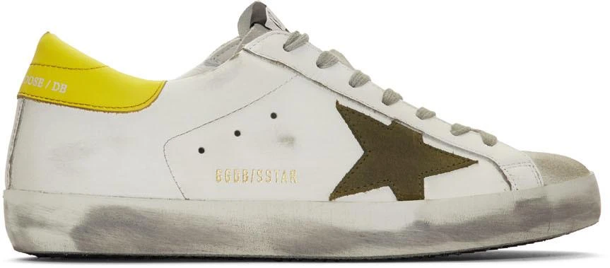 商品Golden Goose|White & Khaki Superstar Sneakers,价格¥2316,第1张图片