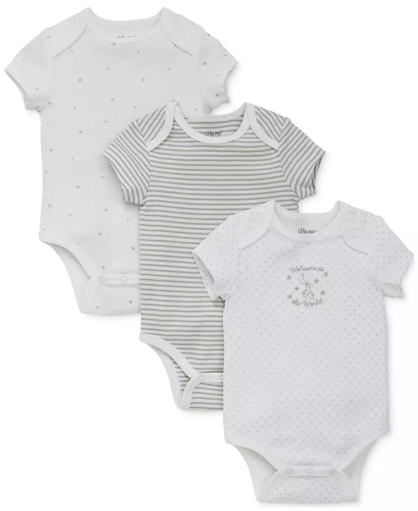 商品Little Me|Baby Boys or Baby Girls Welcome To The World Bodysuits, Pack of 3,价格¥98,第1张图片