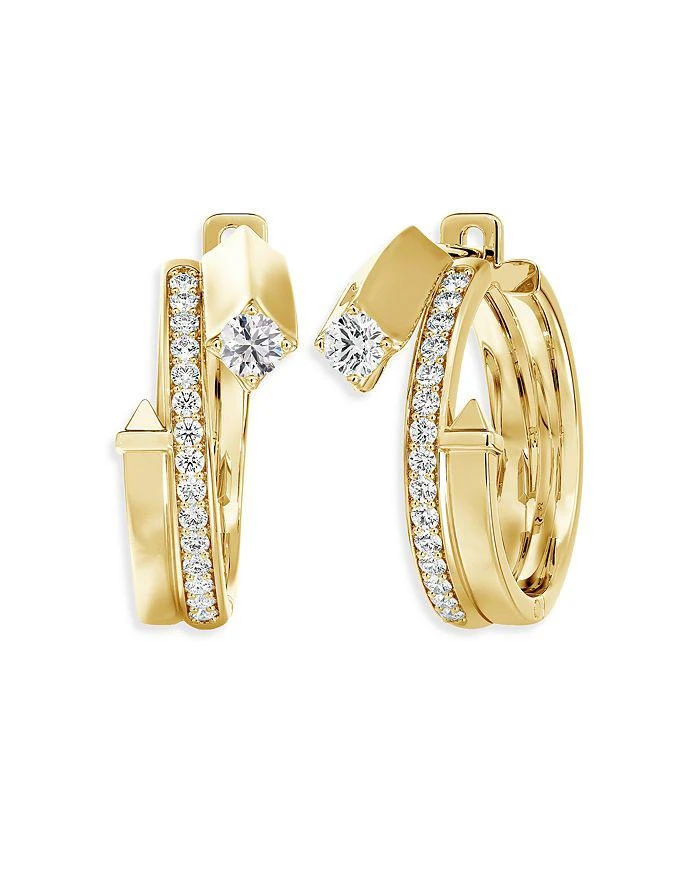 商品De Beers Forevermark|Forevermark Avaanti Pavé Diamond Wrap Hoop Earrings in 18K Gold, 0.50 ct. t.w.,价格¥40147,第1张图片