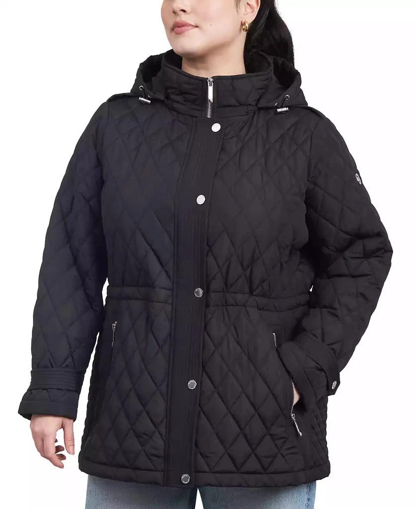 商品Michael Kors|Women's Plus Size Quilted Hooded Anorak Coat,价格¥1721,第1张图片