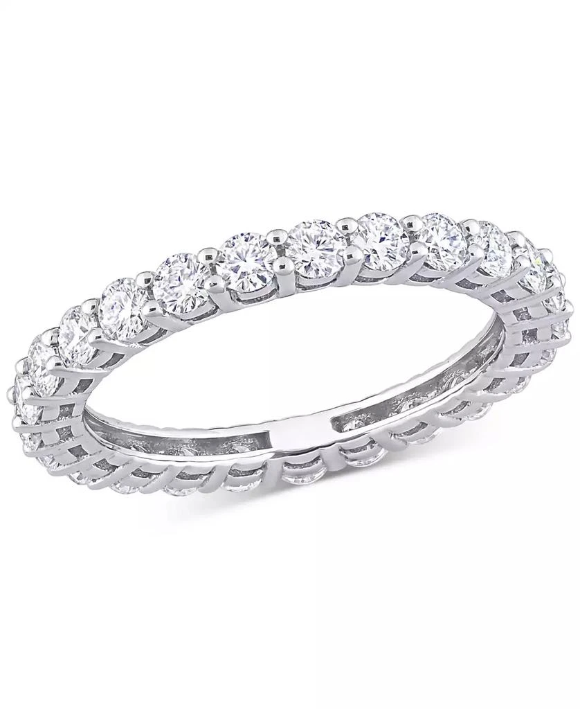 商品Macy's|Moissanite Polished Eternity Band (1-1/2 ct. t.w.) in 10k White Gold,价格¥4581,第1张图片