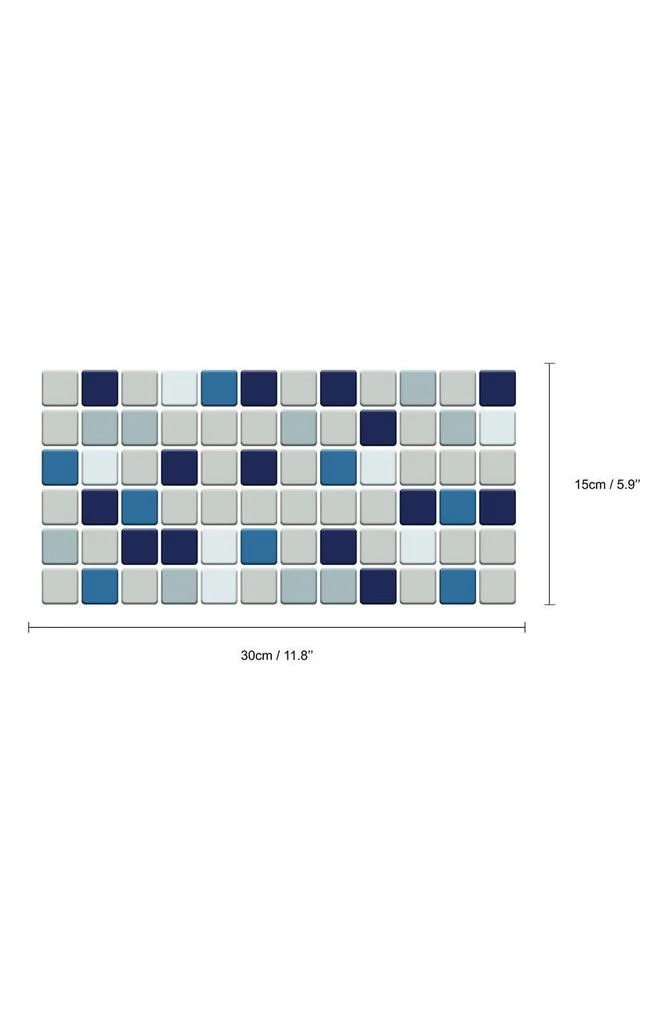 商品WALPLUS|Blue Sea Mosaic Glossy 3D Sticker Tile 24-Piece Set,价格¥408,第4张图片详细描述