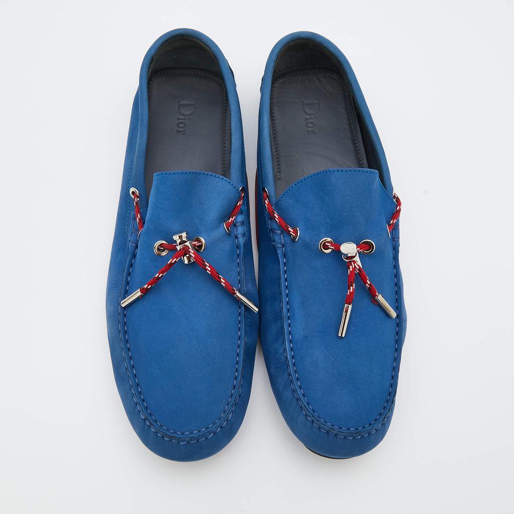 Dior Blue Nubuck Leather Slip On Loafers Size 44商品第3张图片规格展示