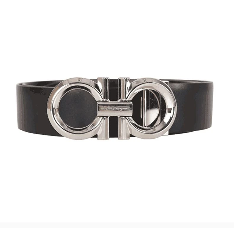 商品Salvatore Ferragamo|香港直邮Salvatore Ferragamo菲拉格慕黑色男士牛皮腰带休闲百搭,价格¥6288,第5张图片详细描述