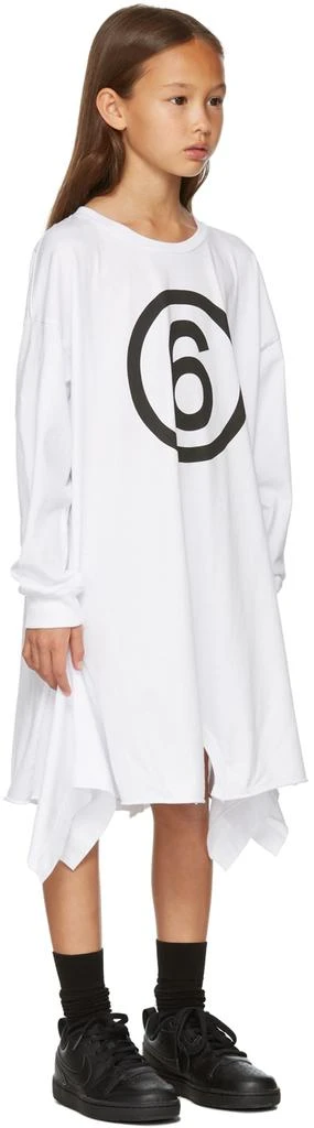 商品MAISON MARGIELA|Kids White Logo Print Long Sleeve Dress,价格¥490,第3张图片详细描述