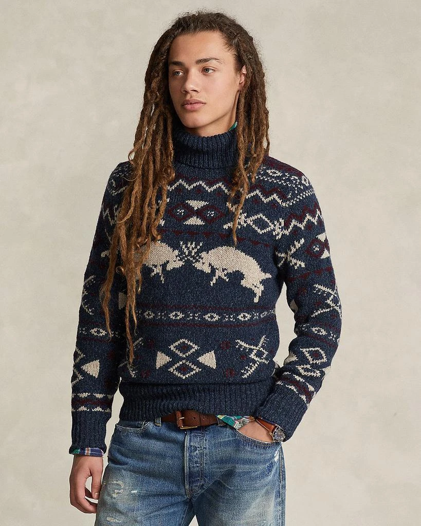 商品Ralph Lauren|Regular Fit Wool Cashmere Patterned Turtleneck Sweater,价格¥2598,第1张图片