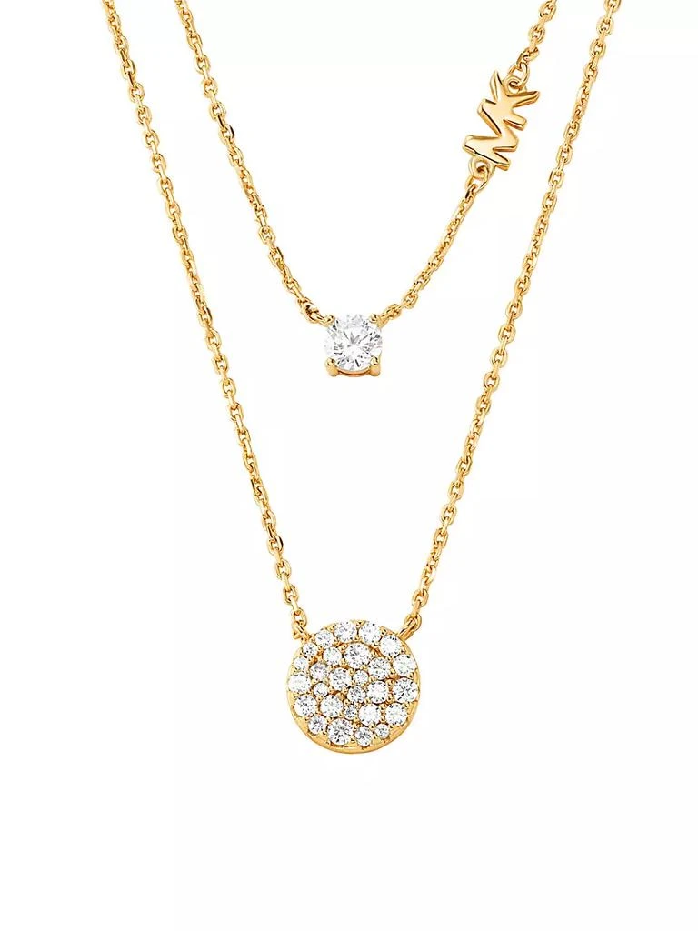 商品Michael Kors|14K-Gold-Plated &amp; Cubic Zirconia Layered Pendant Necklace,价格¥1126,第1张图片