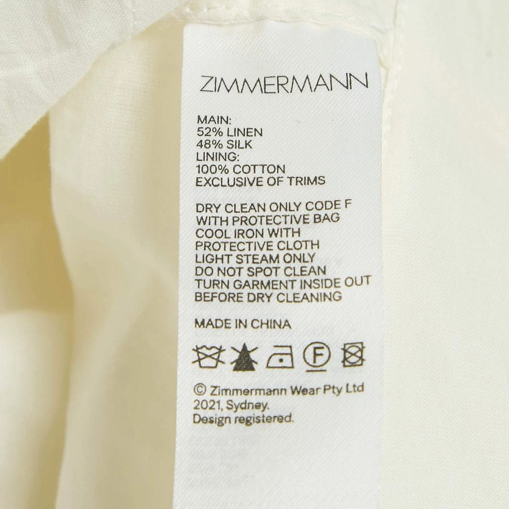 Zimmermann White Applique Detail Lenin Flared Skirt M 商品