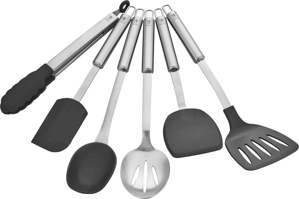 商品Henckels|Henckels Cooking Tools 6-PC Kitchen Gadgets Sets with Spatula, Tongs, Cooking Spoon, 18/10 STAINLESS STEEL,价格¥634,第2张图片详细描述
