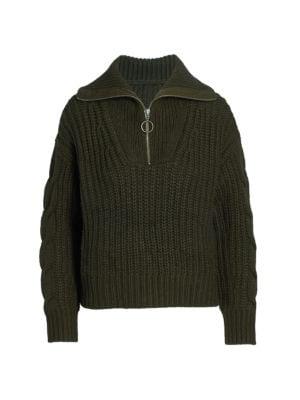 Cable-Knit Half-Zip Sweater商品第6张图片规格展示