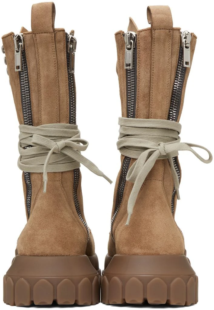 商品Rick Owens|Taupe Lace-Up Tractor Boots,价格¥7227,第4张图片详细描述