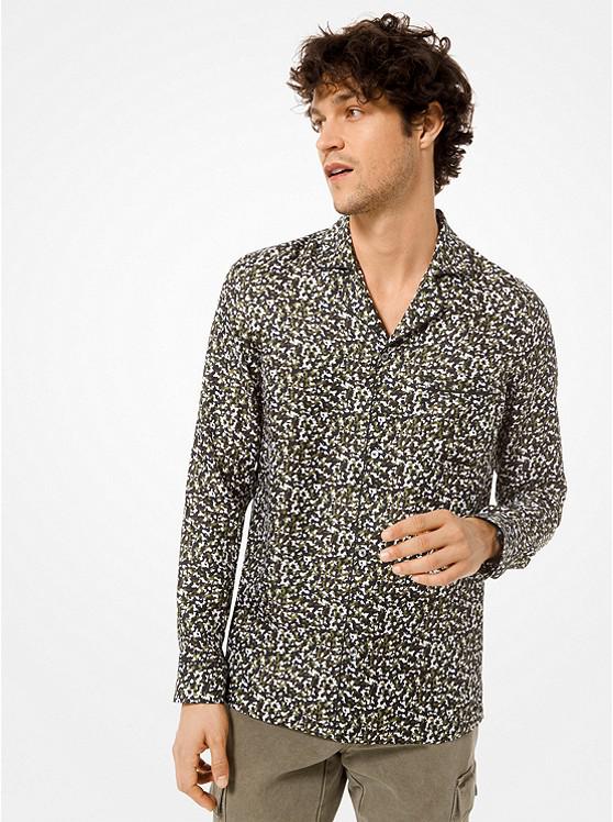 Camouflage Silk Pajama Shirt商品第1张图片规格展示